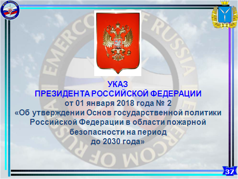 Основы государственной политики РФ в области гражданской обороны на период до 2030 года.